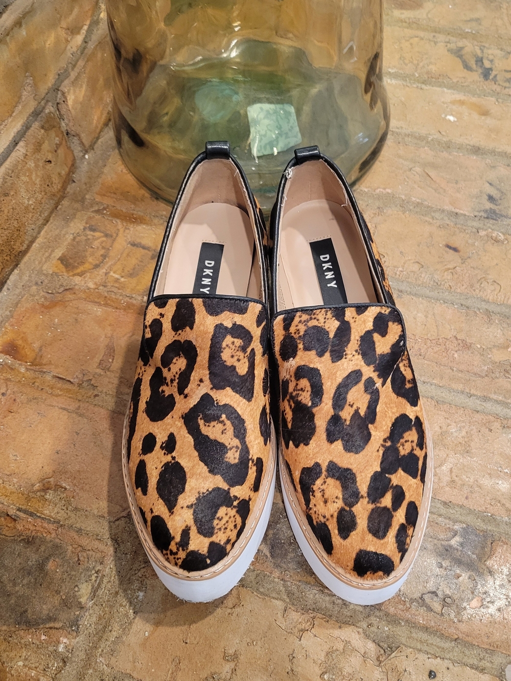 DKNY Leopard-Print Slip-On Sneakers - Tan & Black